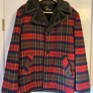 Stylish Plaid Pea Coat